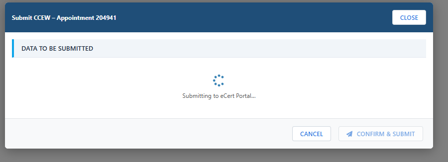 Submitting the certificate to the eCert Portal