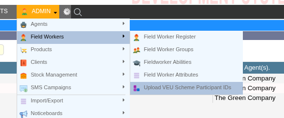 Menu Bulk Upload of Scheme Participants